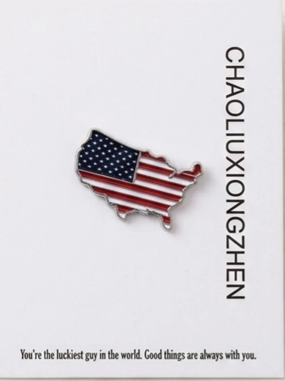 USA Flag Map Enamel Pin (Bundle Pricing Available)